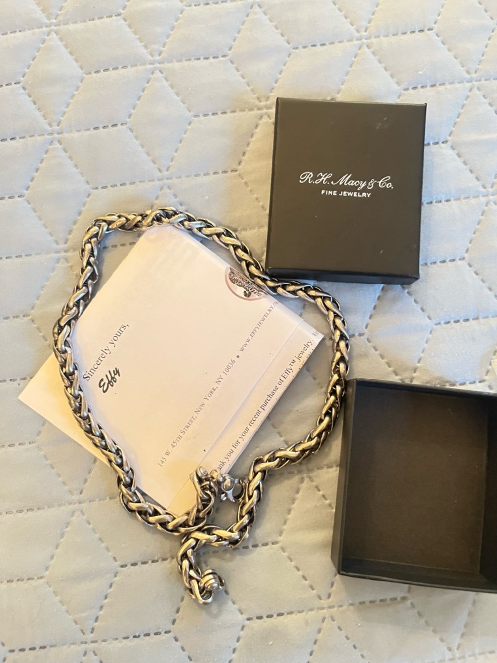 EFFY .925 Heavy Sterling Silver Chain Necklace in Aged Silver Tone. Very heavy!